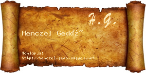 Henczel Gedő névjegykártya